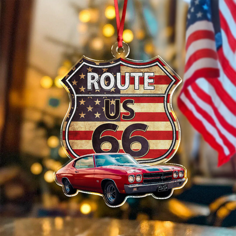 Custom Photo Route US 66 Car Acrylic Ornament HA75 897448