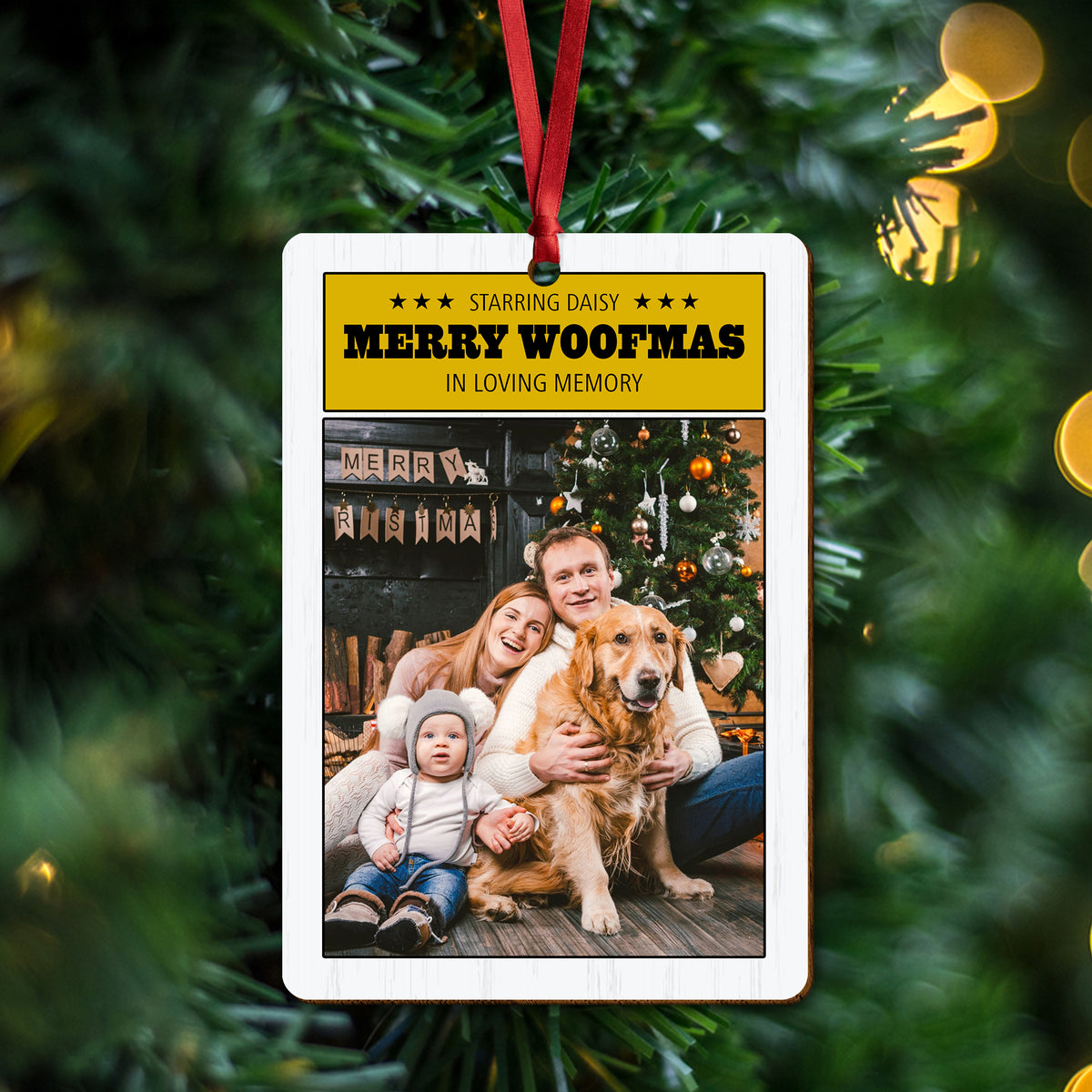 Custom Photo Merry Woofmas Wood Ornament - Gift For Dog Lovers HO82 903362