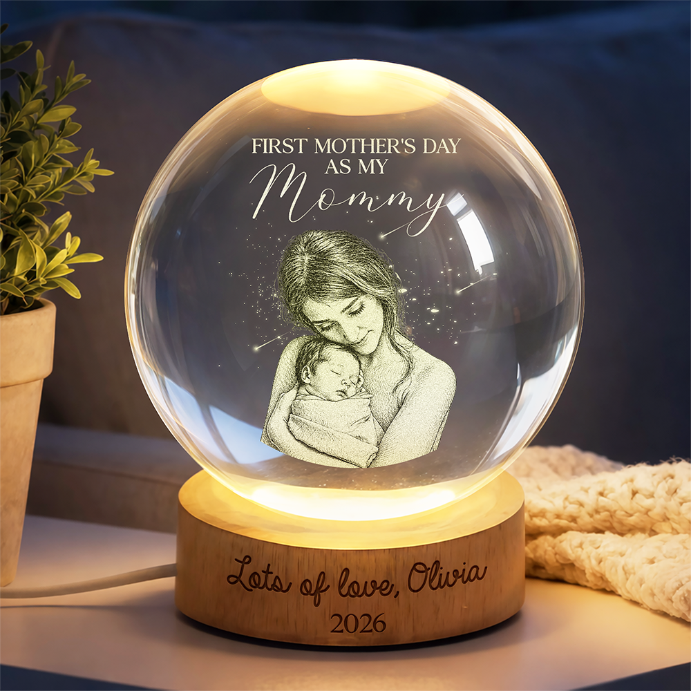 Custom Photo First Mother's Day As My Mom Crystal Ball LED Night Light LM32 899807