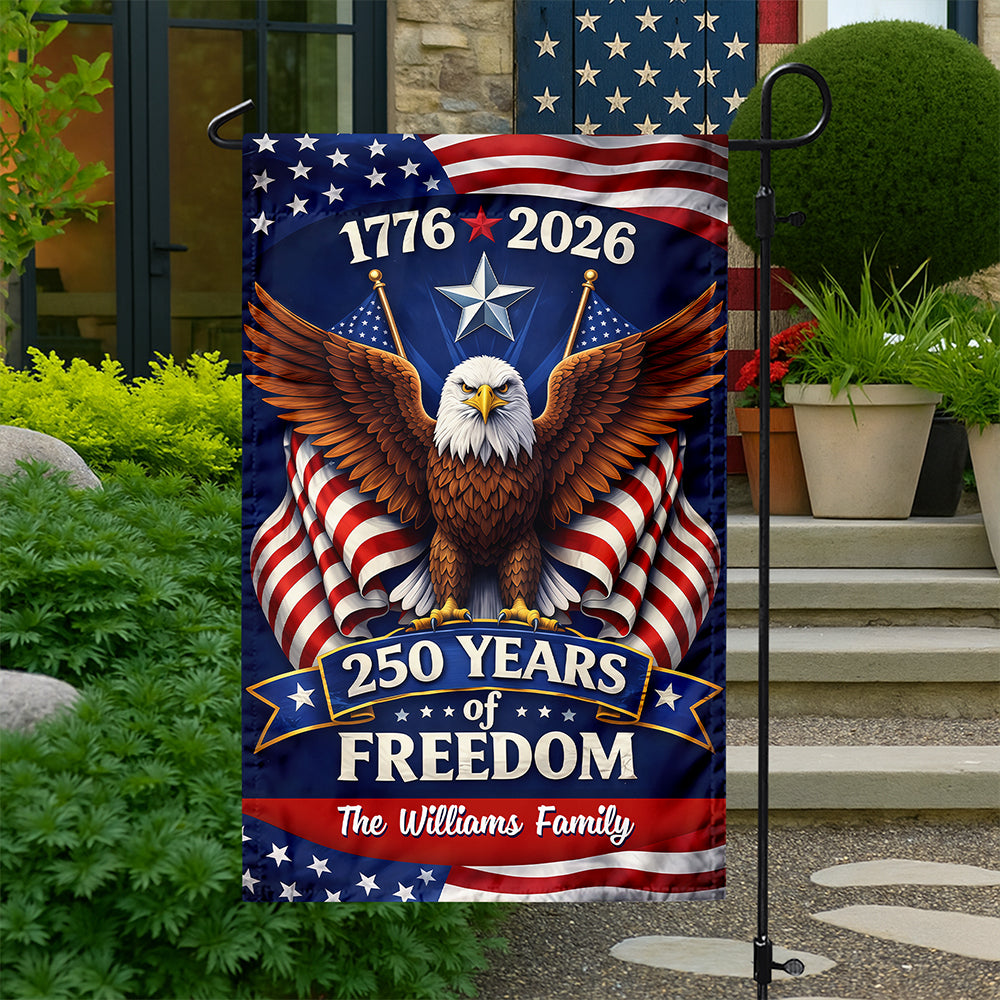 Custom Family Name America 250 Years Of Freedom 1776-2026 Eagle Garden Flag CH07 910648