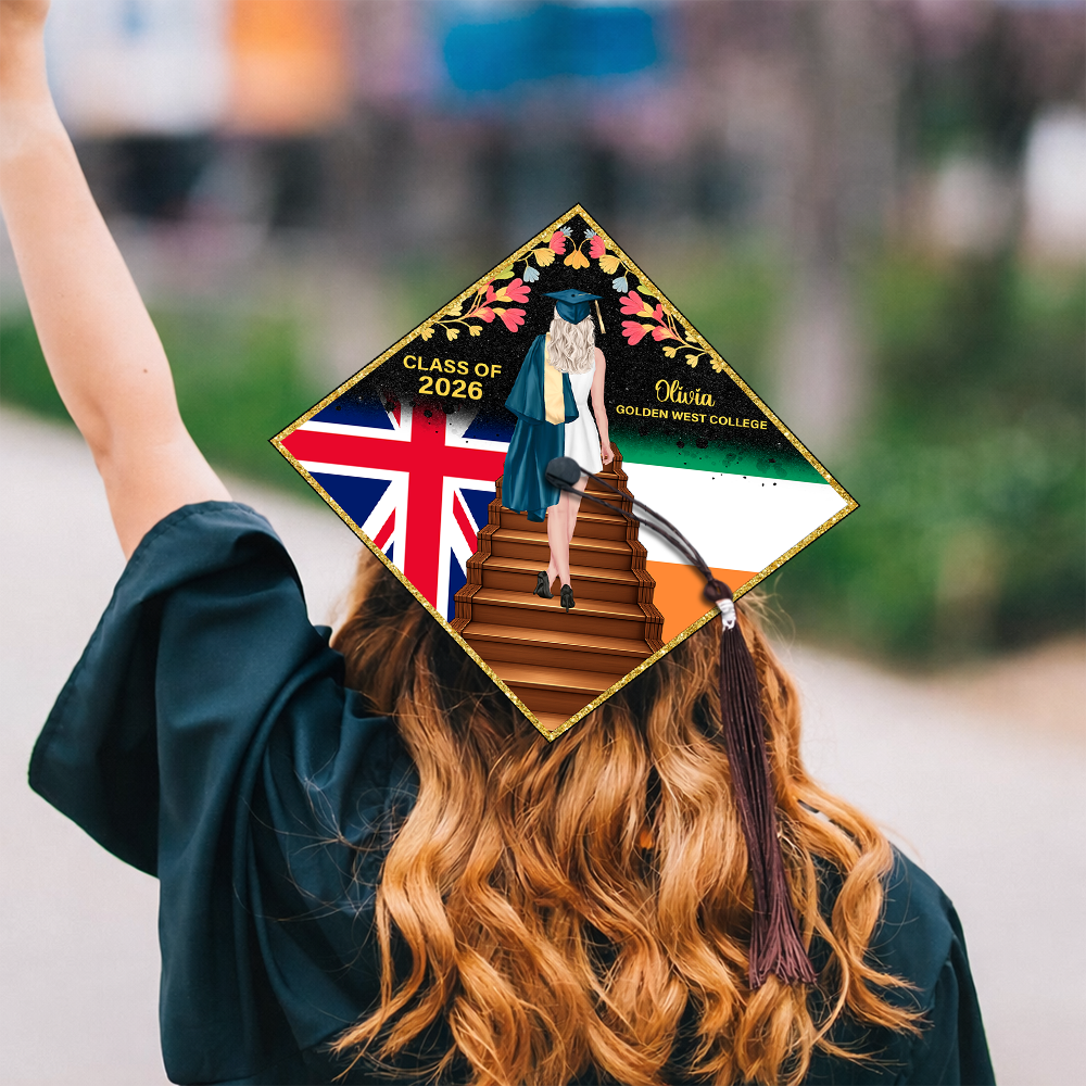 Custom Country Flag Class of 2026 Graduation Cap Topper CH07 910898