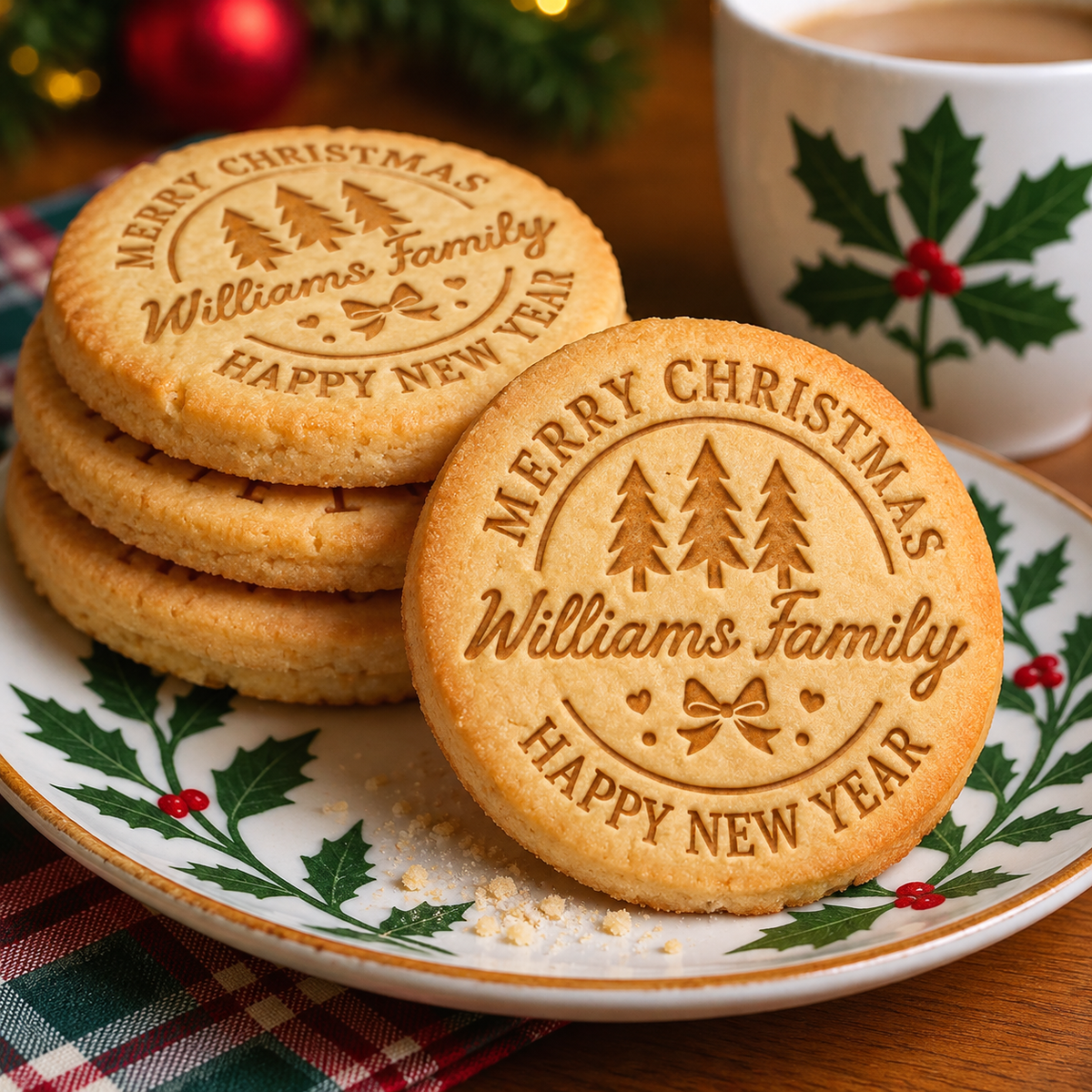 Personalized Christmas and Happy New Year Cookie Stamp CH07 180620