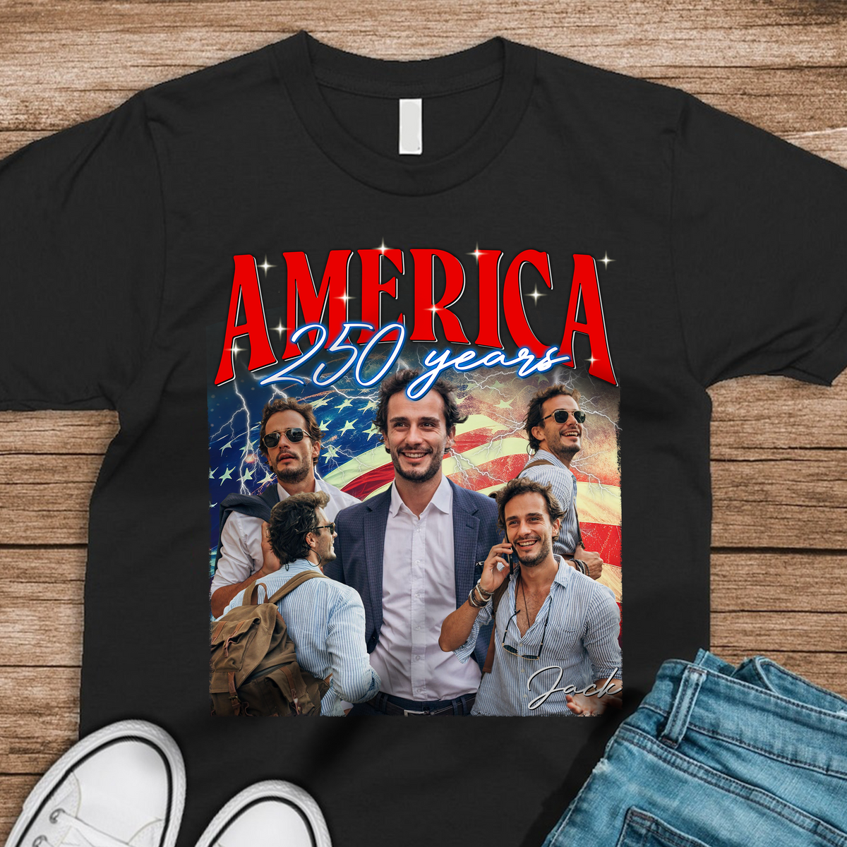 Custom Photo And Name America 250 Years Dark Shirt TH10 898543