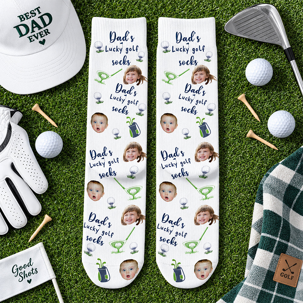 Custom Photo Dad’s Lucky Golf Socks Gift for Dad TH10 170945
