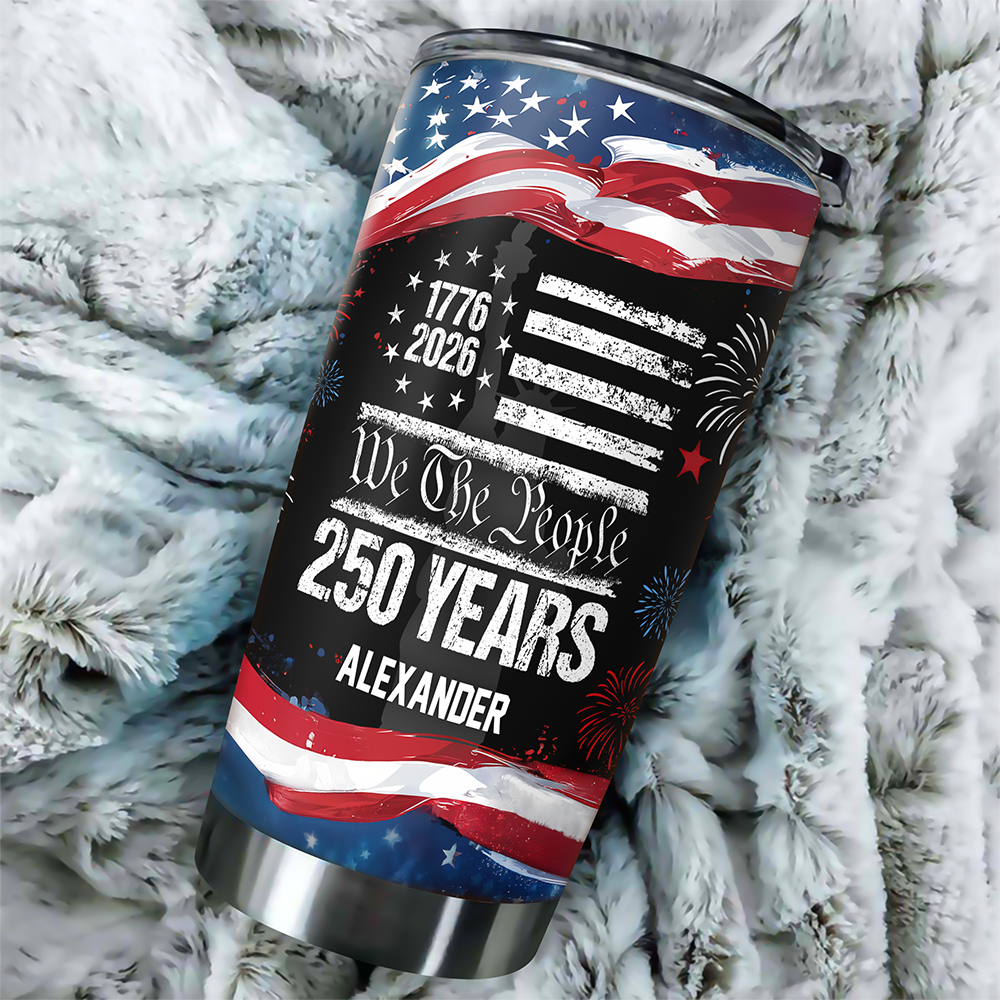 Custom Name 250 Years USA 250th Birthday 1776-2026 Eagle Fat Tumbler HA75 920990