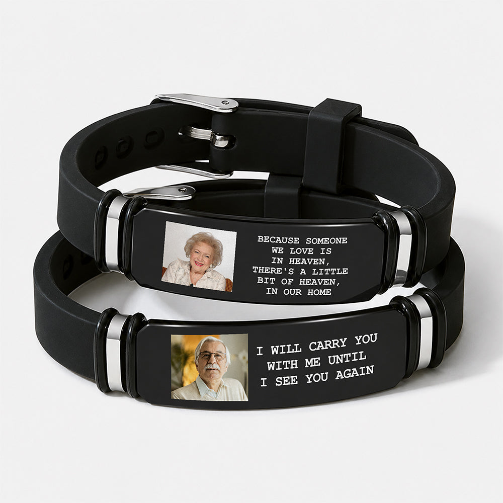 Custom Photo I'll Carry You Memorial Personalized Wristband Bracelet HA75 922020