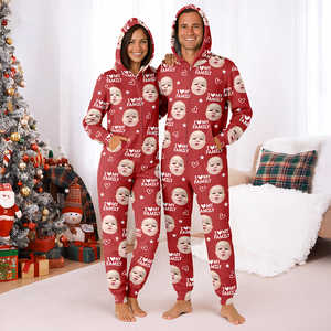 Custom Photo I Love My BoyfriendGirlfriend Valentine's Gift Onesie Pajamas For Couple HO82 900058