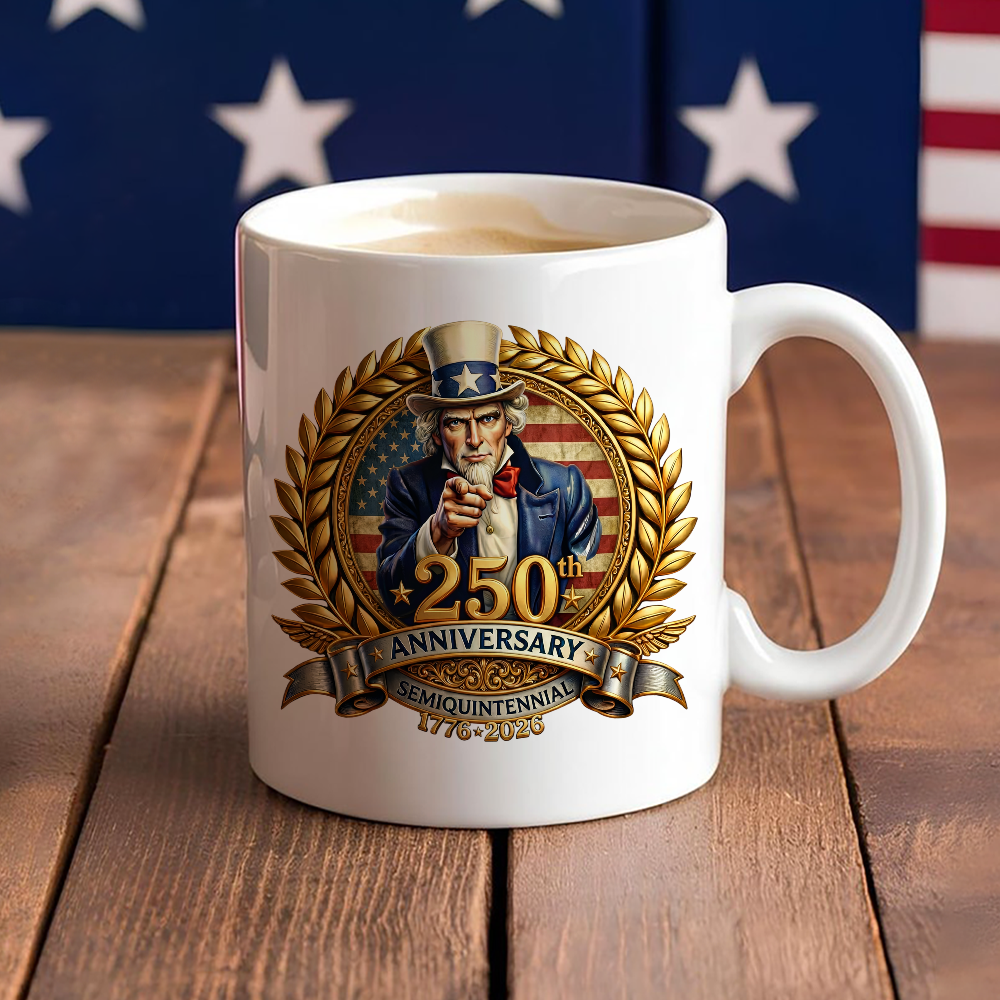 250th Anniversary Semiquintennial 1776 -2026 Patriotic White Mug HA75 898952