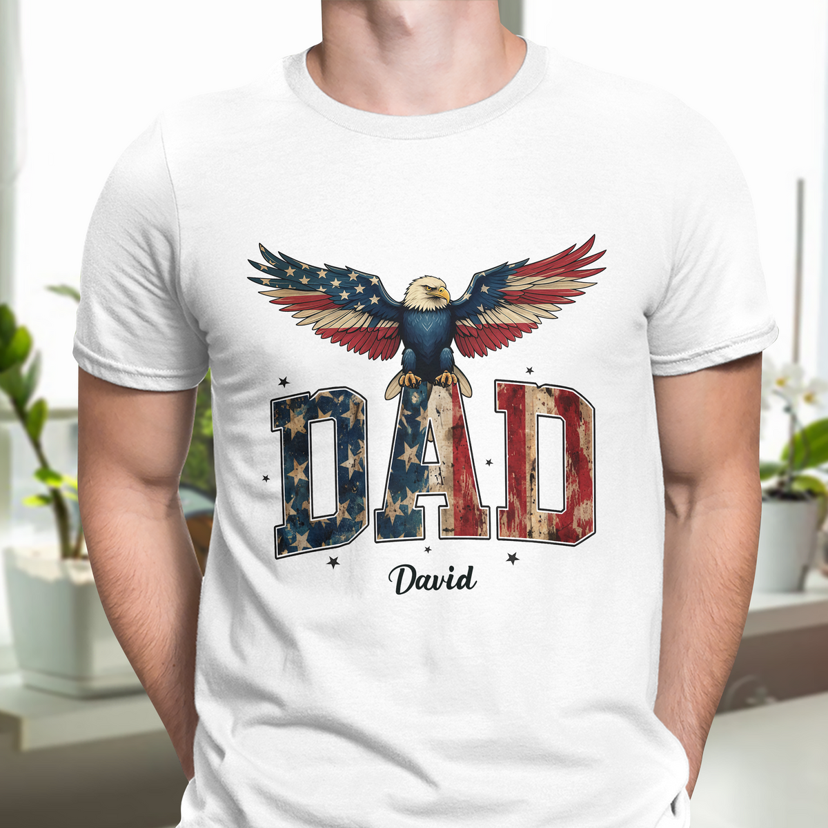 Custom Name America Papa Eagle USA Flag Patriotic Shirt HA75 898948