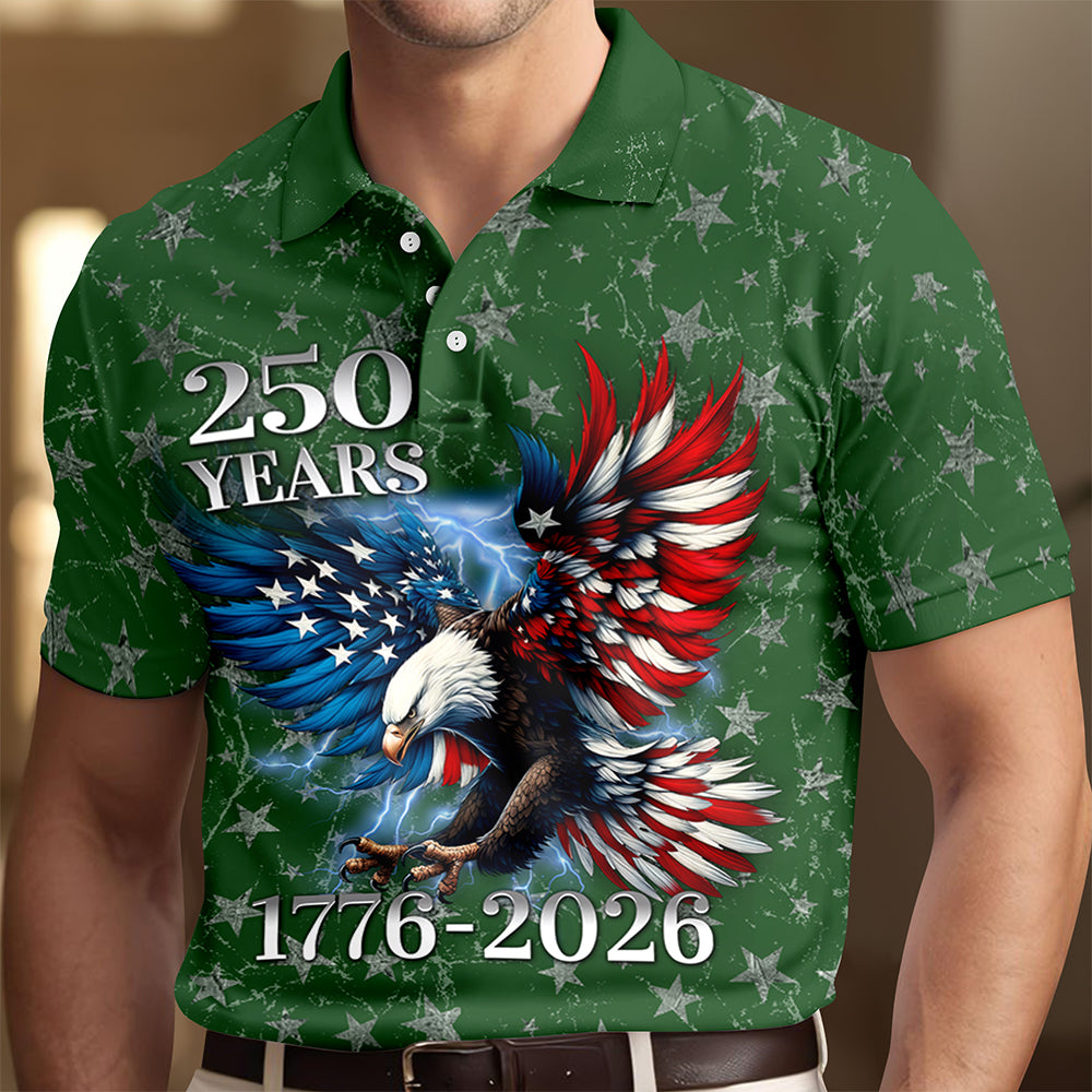 Personalized 250th Anniversary Eagle Patriotic American Polo Shirt TH10 169539