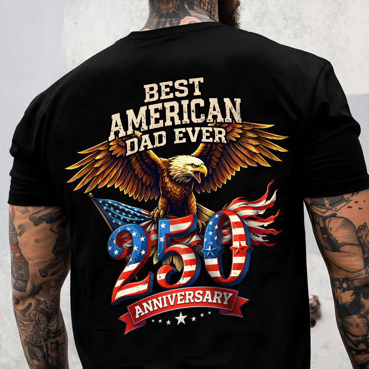 Personalized Best American Dad Ever Back & Front Dark Shirt CH07 911134