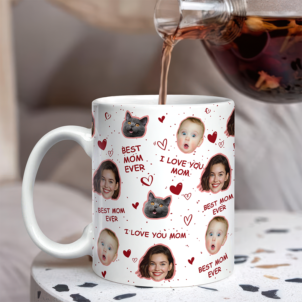 Custom Funny Face Photos - I Love You Mom Coffee Mug CH07 910698