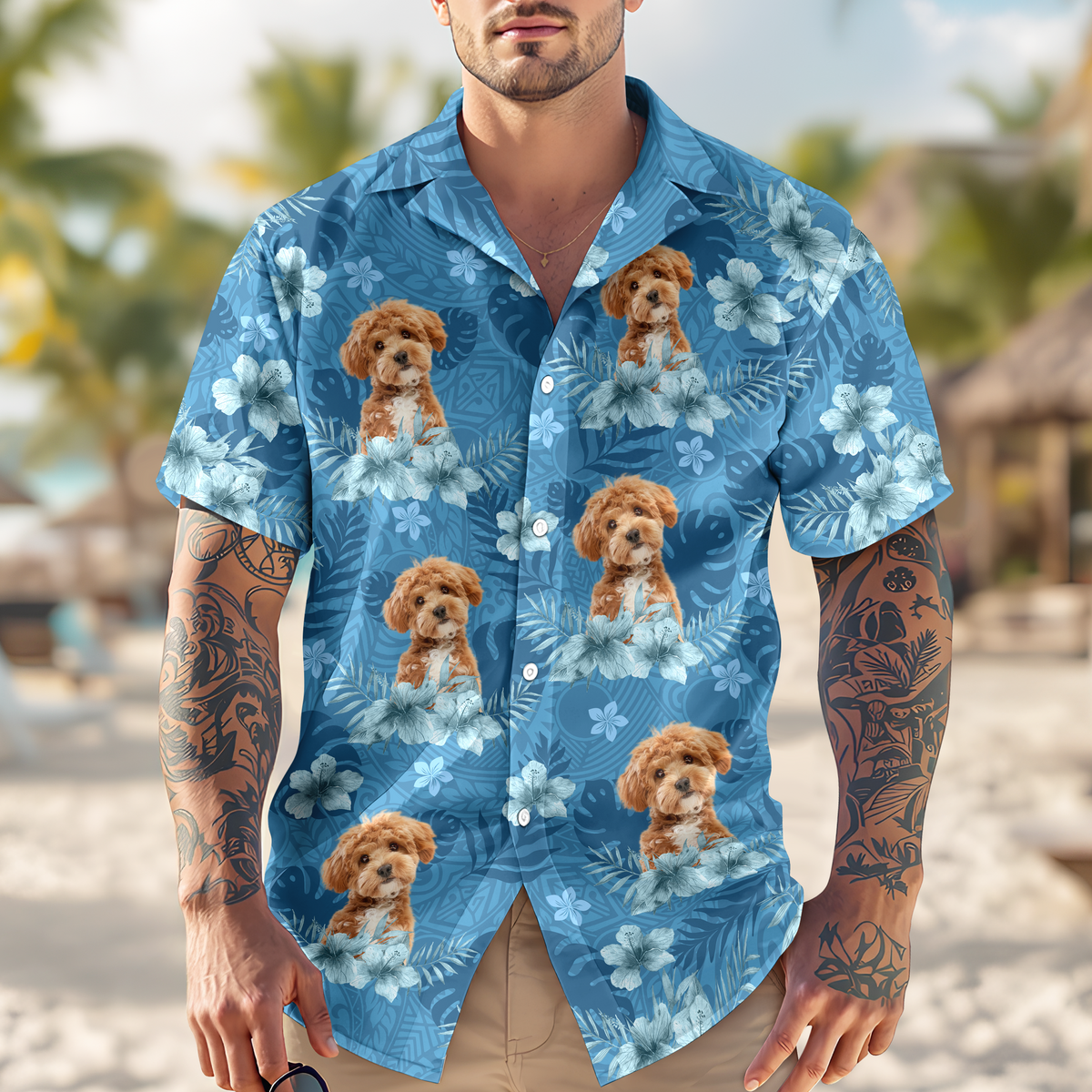Custom Photo Dog Lovers Summer Tropical Vibe - Personalized Hawaiian Shirt LM32 893685