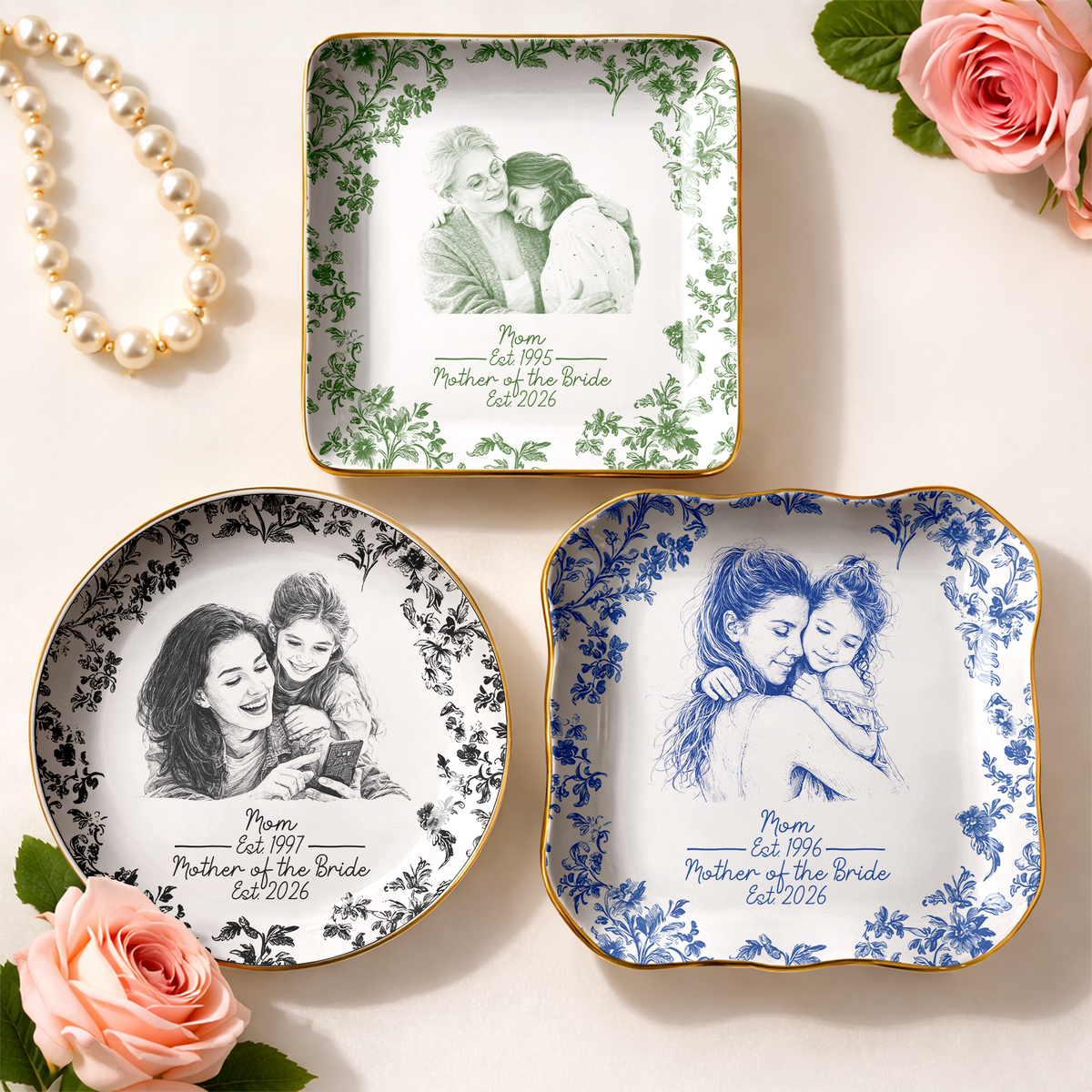 Personalized Mother of the Bride Photo Jewelry Dish Wedding Gift from Daughter HA75 921066