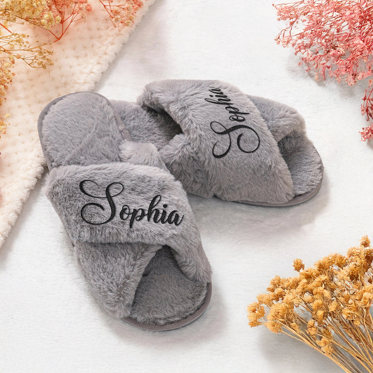 Personalized Name Bride Slippers Gift For Wedding Day, Holiday LM32 893827