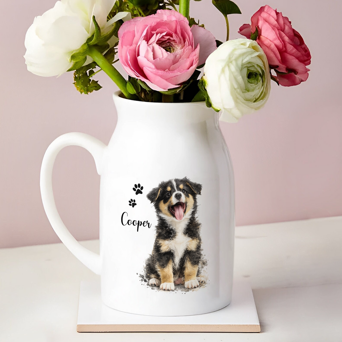 Personalized Pet Watercolor Ceramic Flower Vase Gift For Pet Lovers CH07 911390