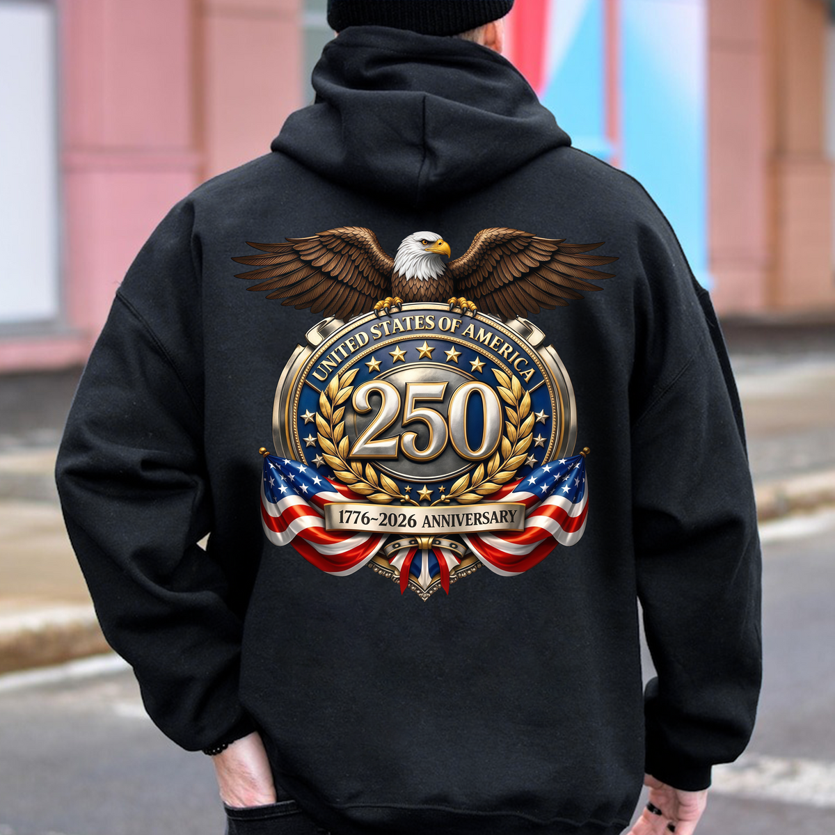 United States of America 1776–2026 Patriotic Eagle Emblem Back Shirt CH07 910554