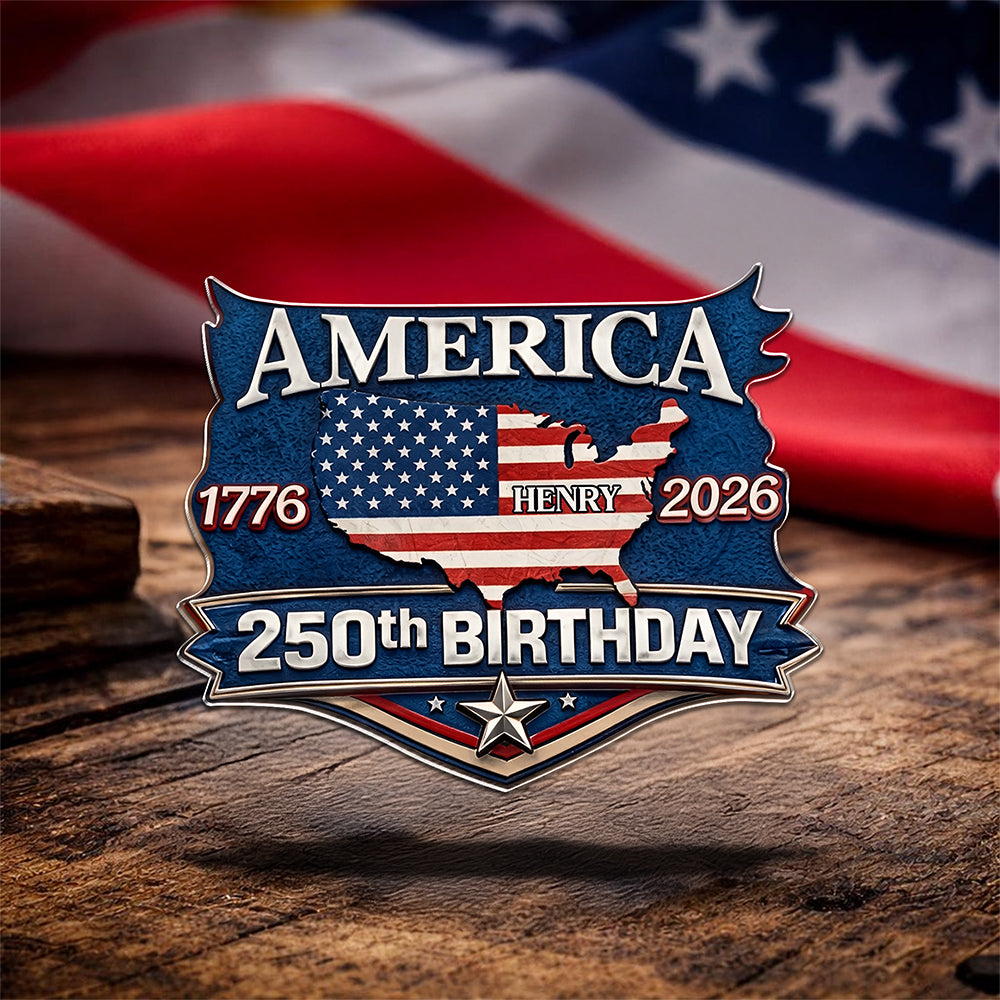 Custom Name America 250th Birthday 1776-2026 Acrylic Pin HA75 920956