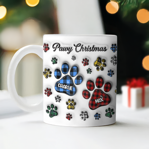 Custom Name Pawy Christmas 3D Inflated Effect Mug For Dog Lover TH10 894369