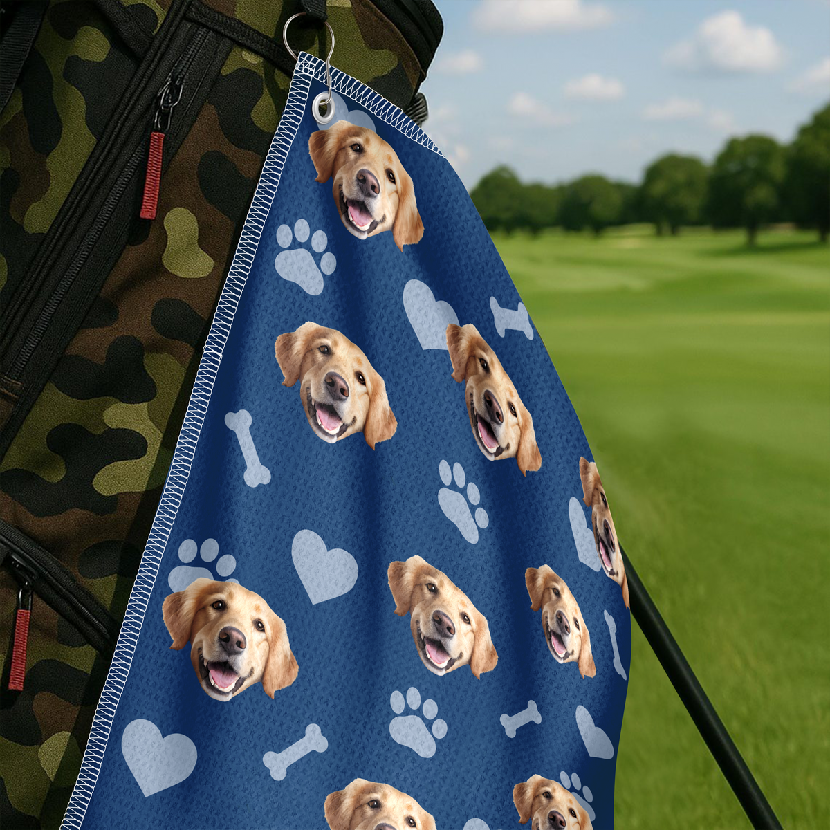 Custom Dog Photo With Bone Icon For Sport Player Golf Towel TH10 894131