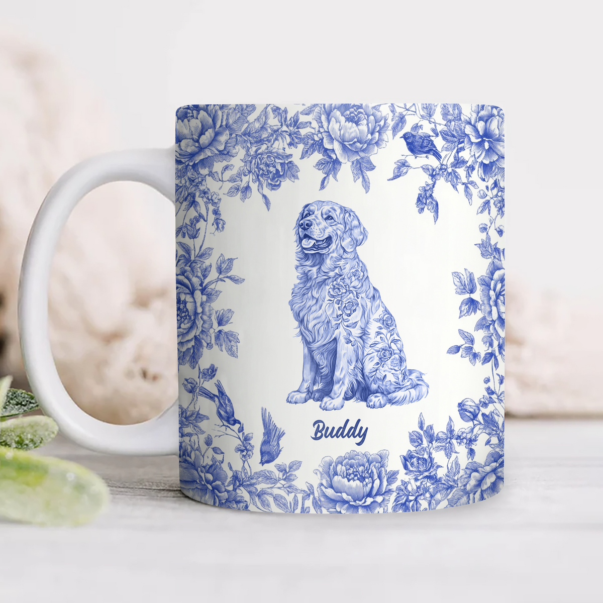 Custom Dog Breeds Chinoiserie Toile De Jouy Style Personalized Mug Gift For Dog Lovers HA75 892550