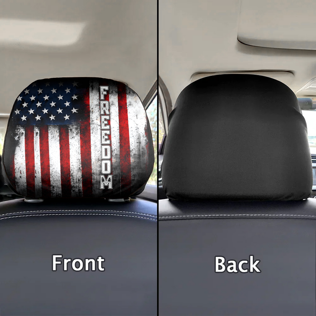 Personalized American Flag Freedom Independence Car Headrest Covers LM32 899549
