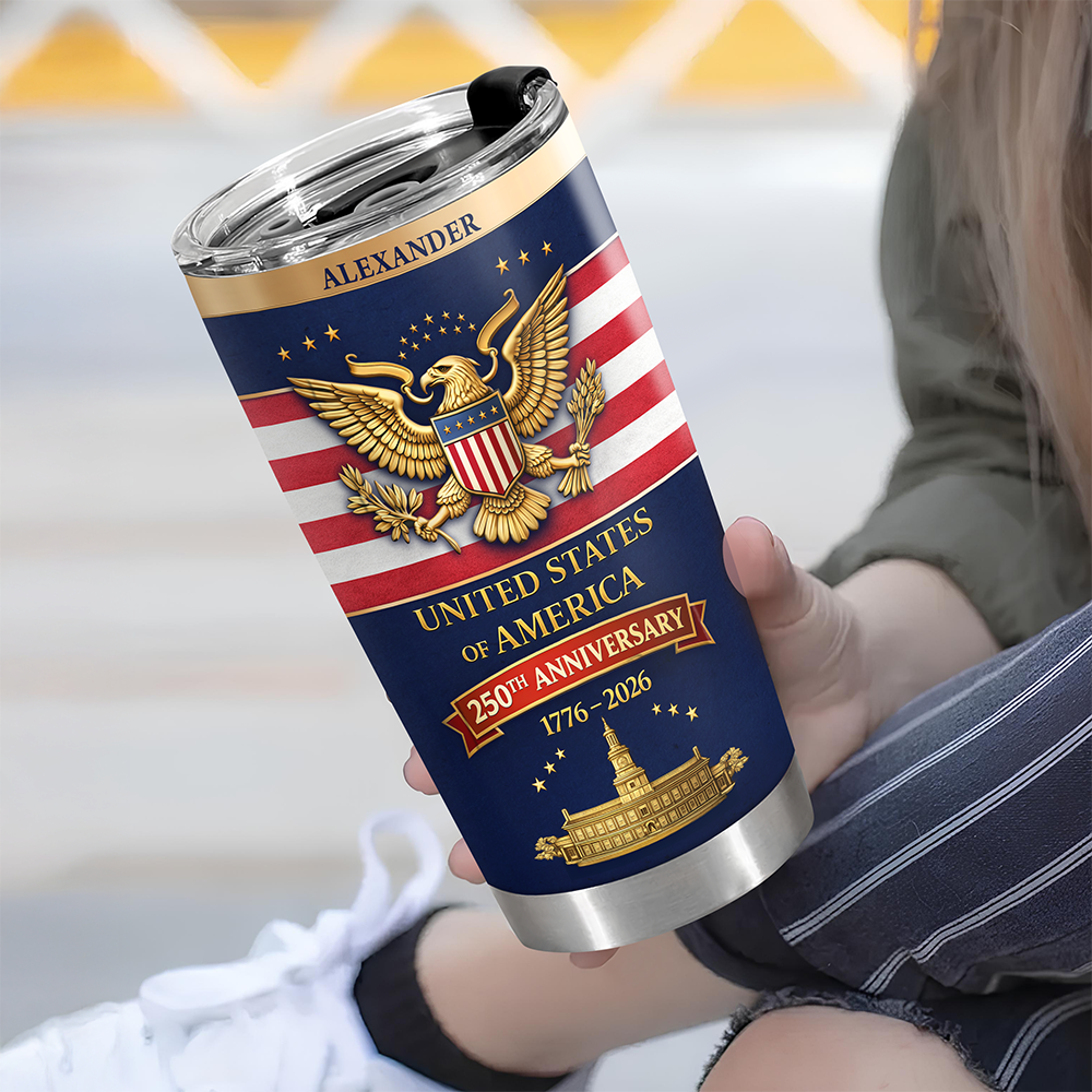 Custom Name USA 250th Anniversary 1776-2026 Fat Tumbler TH10 898905
