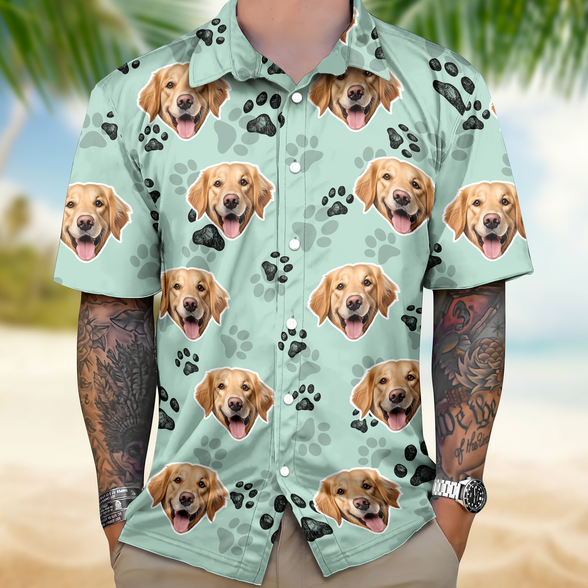 Custom Dog Face Photo Hawaii Shirt Gift For Dog Lovers CH07 911016