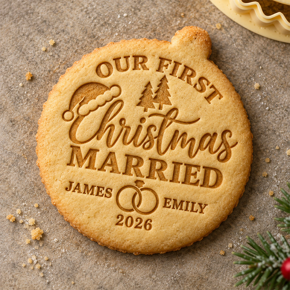 Personalized Our First Christmas Married Cookie Stamp HA75 922218