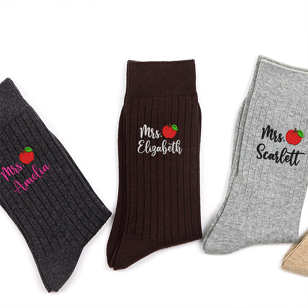 Custom Teacher Name Embroidered Socks Personalized Teacher Gift HA75 919128