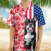 Custom Dog Cat Photo With American Flag Hawaii Shirt Gift for Pet Lovers TH10 169357