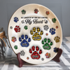 Custom Photo You Left Paw Prints On My Heart Memorial 3D Inflated Effect Printed Ceramic Plate HA75 897060