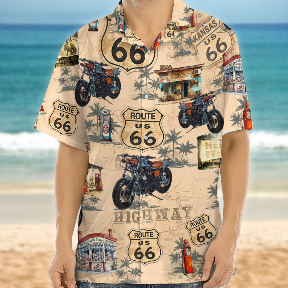 Custom Photo Rout 66 Authentic For Biker Hawaiian Shirt TH10 892553