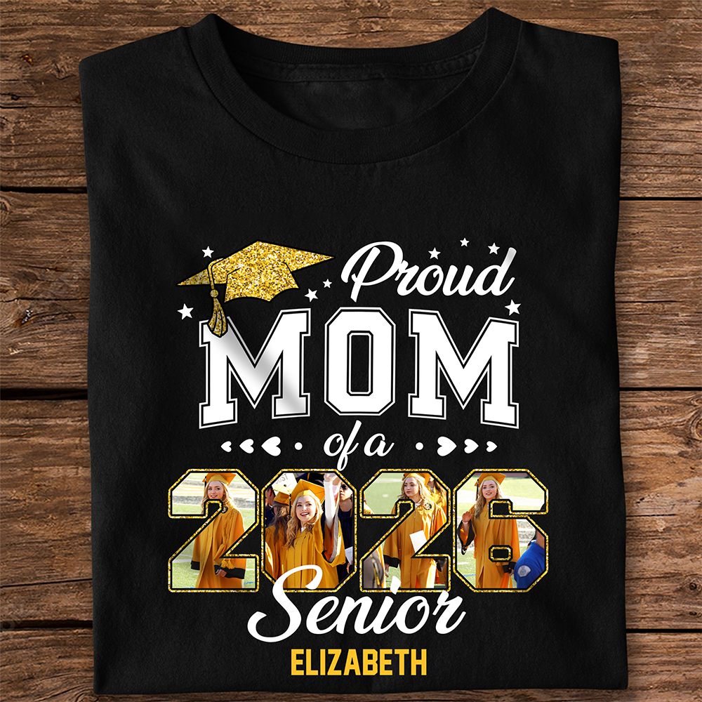 Custom Photo Proud Family Of A 2026 Senior Graduation Dark Shirt HA75 920478