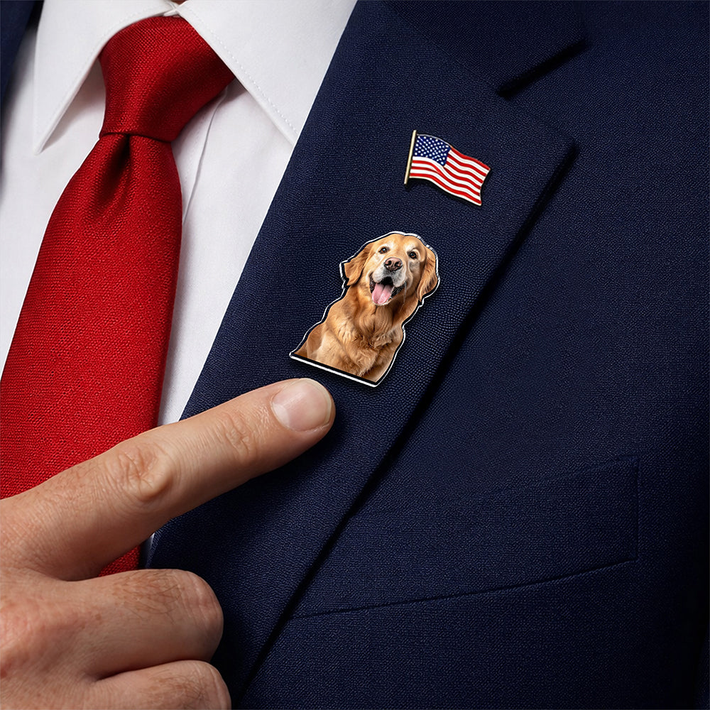 Custom Photo Dog Cat Acrylic Pin Gift For Dog Cat Lovers HA75 921060