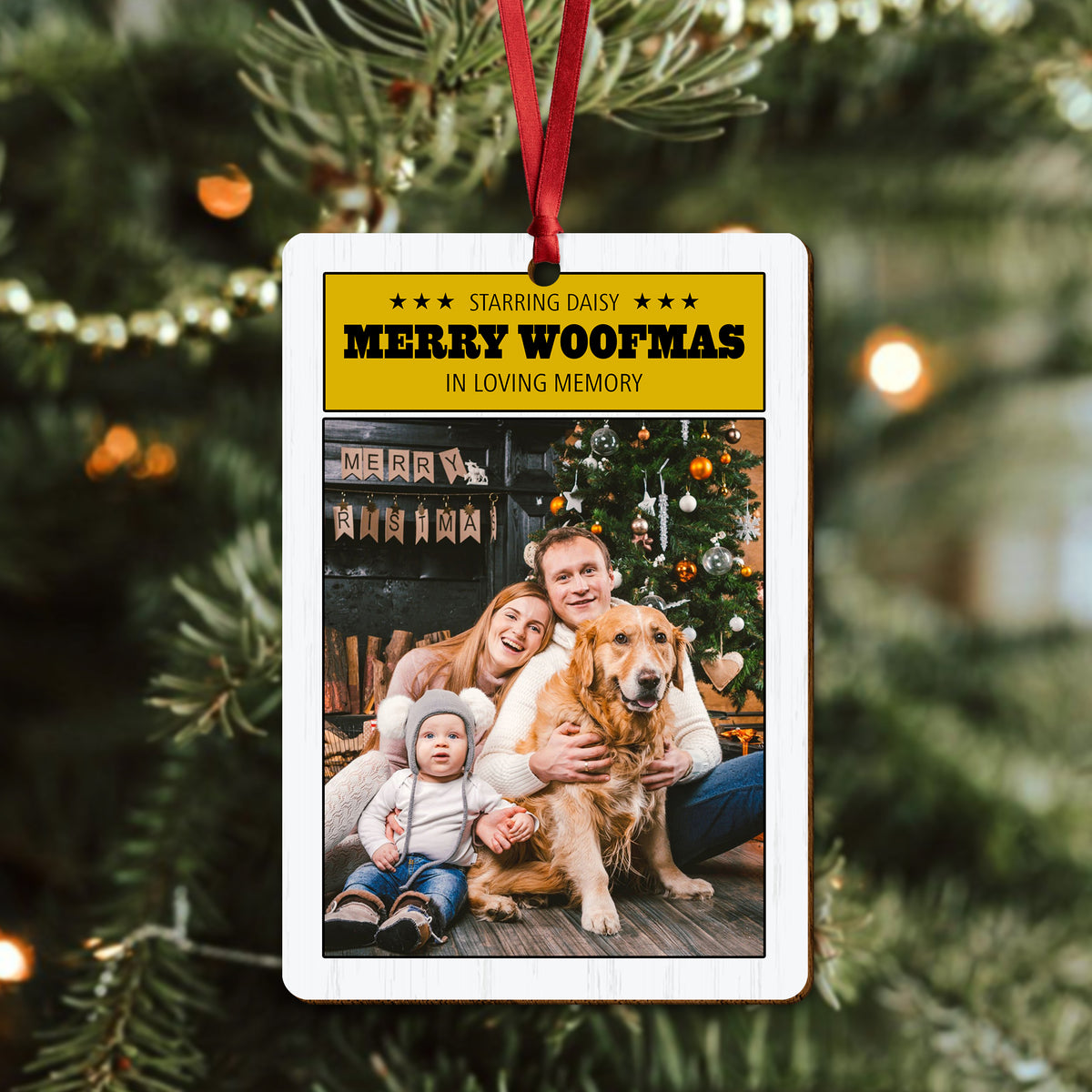 Custom Photo Merry Woofmas Wood Ornament - Gift For Dog Lovers HO82 903362