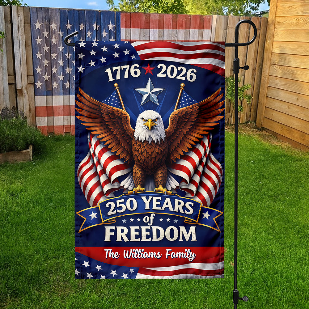 Custom Family Name America 250 Years Of Freedom 1776-2026 Eagle Garden Flag CH07 910648