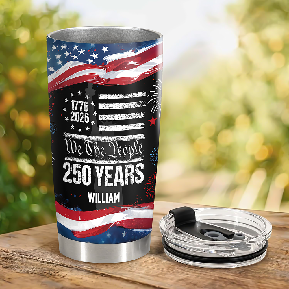 Custom Name 250 Years USA 250th Birthday 1776-2026 Eagle Fat Tumbler HA75 920990