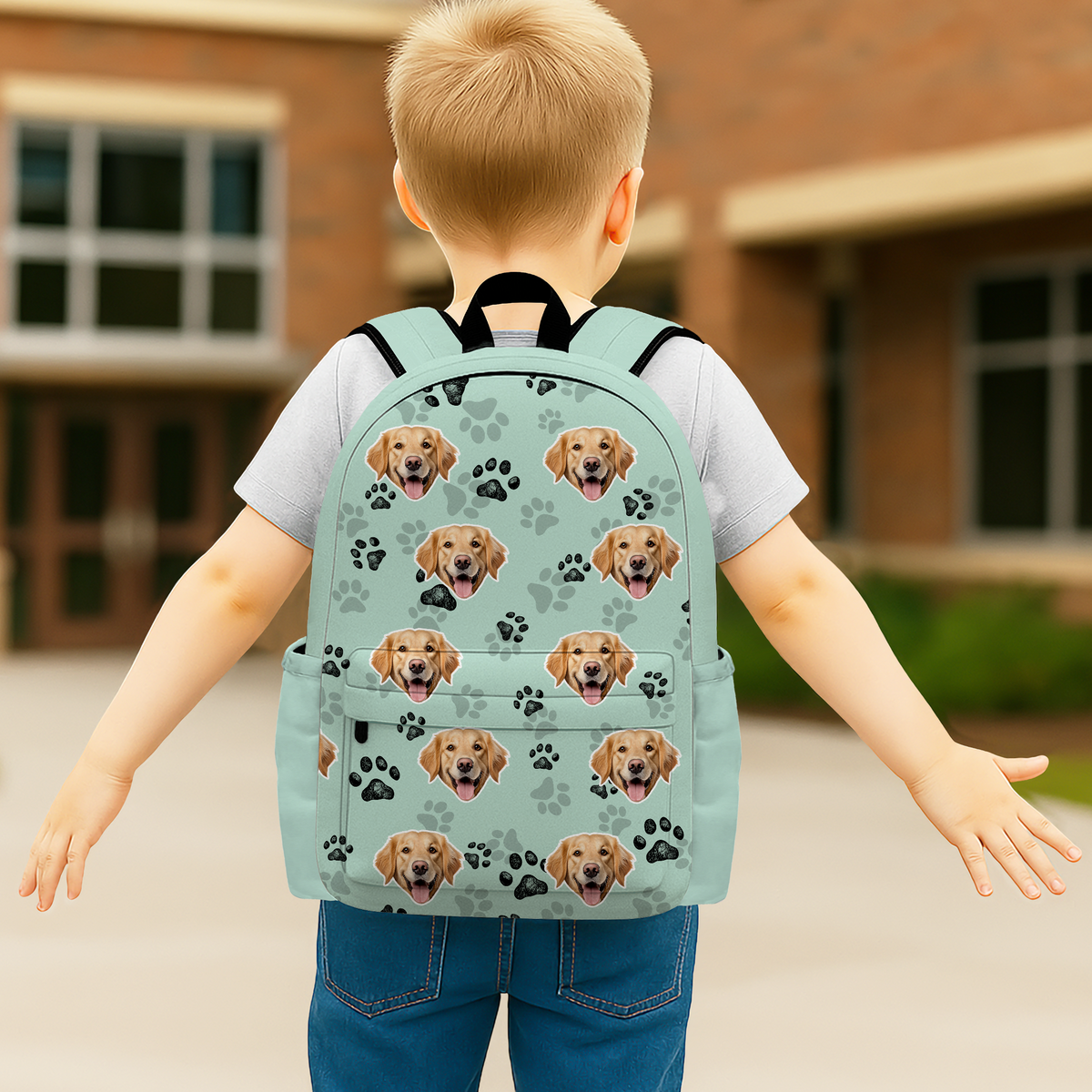 Personalized Pet Photo Kids Backpack Back to School Gift for Boys & Girls CH07 910852