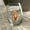 Custom Photo Paws Off My Mom's Wine - Personalized Wine Glass HA75 920874