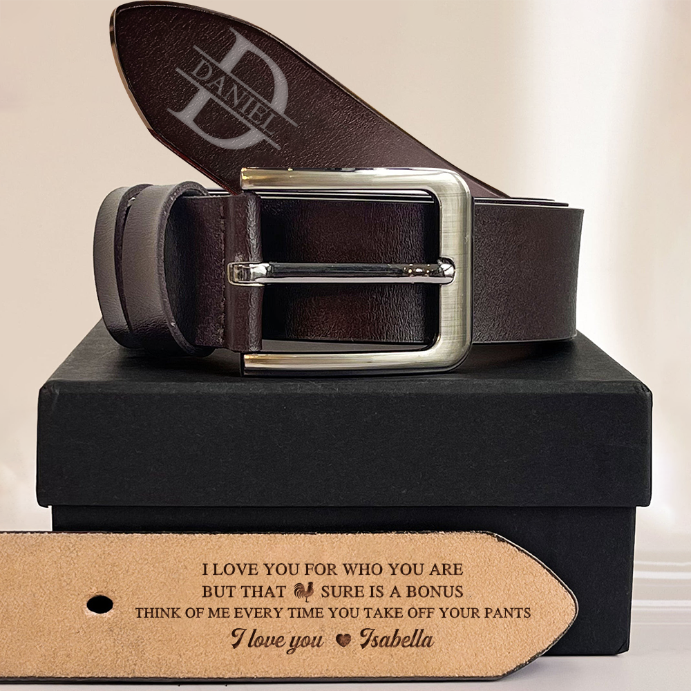 Personalized Leather Belt for Anniversary, Valentines Day Gift for Husband, Boyfriend HA75 898720