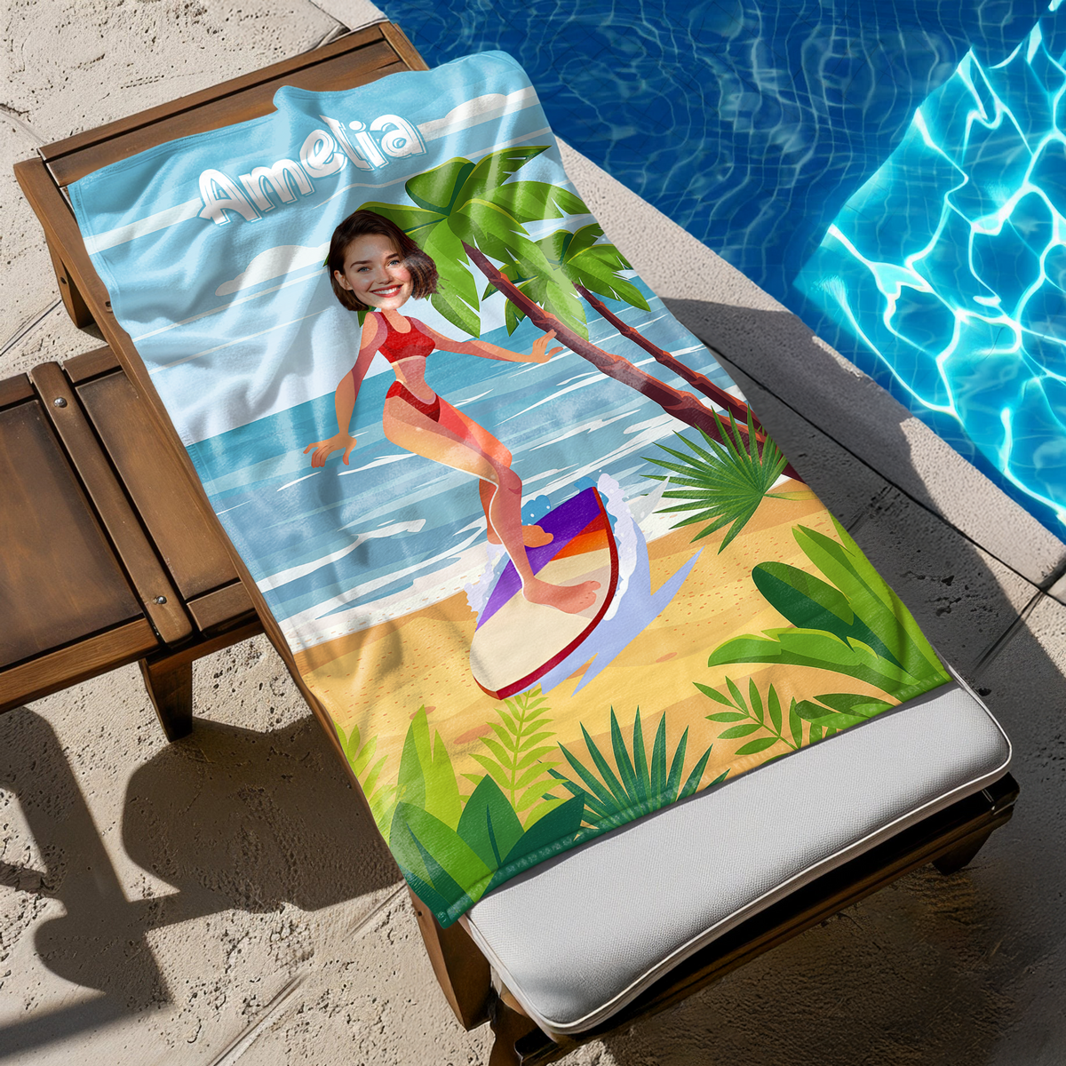 Custom Photo Beach Towel Funny Gift For Family LM32 899673