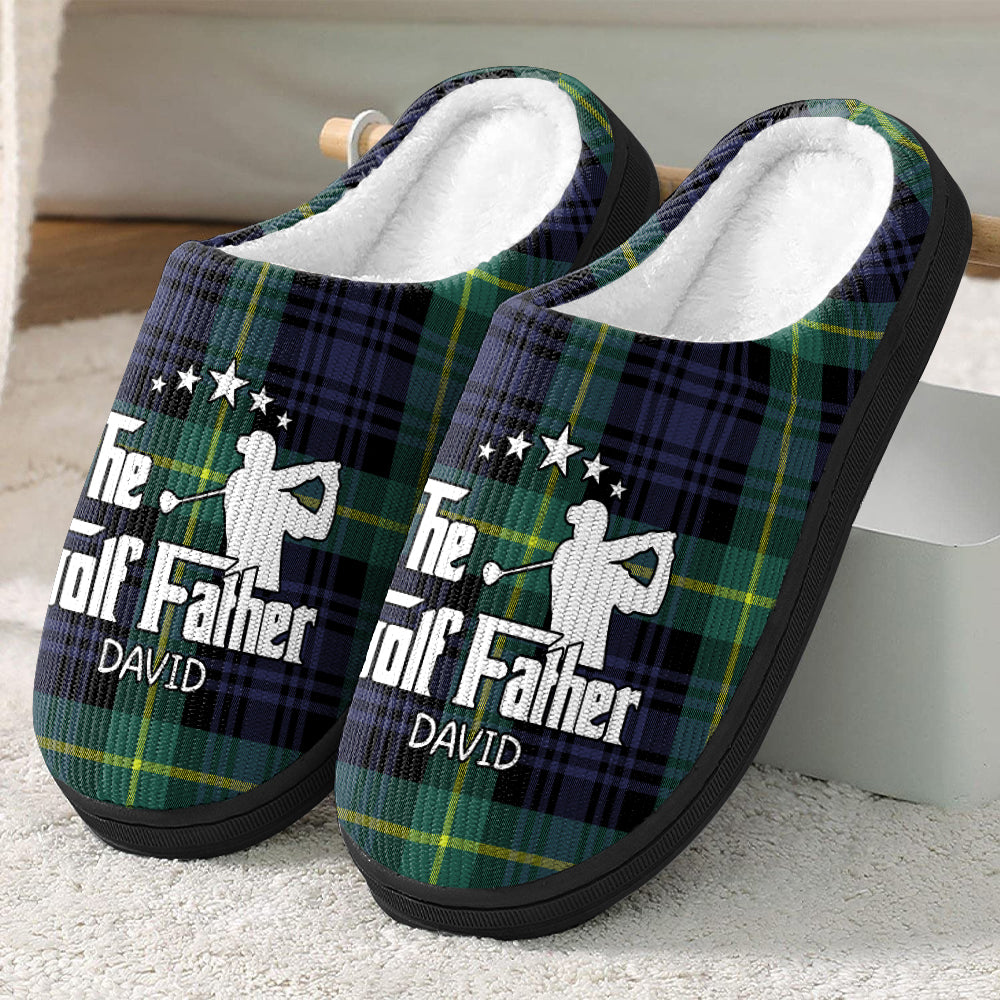 Custom Name The Golf Father Personalized Golf Christmas Slippers Gift For Golf Lovers HA75 919056