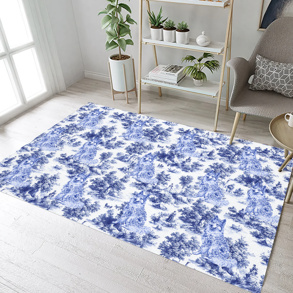 Personalized Dog Toile De Jouy Rug Gift For Dog Lovers HO82 894182