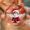 Custom Photo Angel Cat with Wings Memorial Glass Ornament HA75 897276