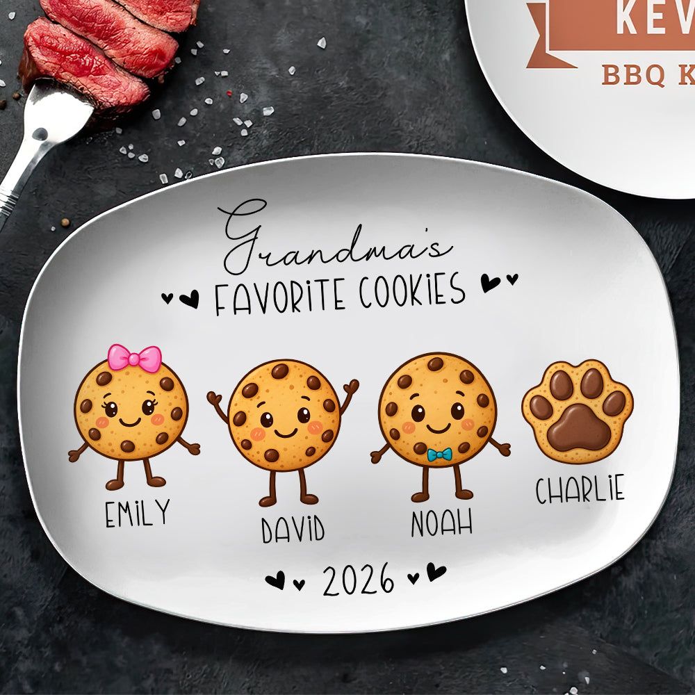 Personalized Family Cookie Characters Platter, Favorite Cookies Holiday Gift TH10 171545