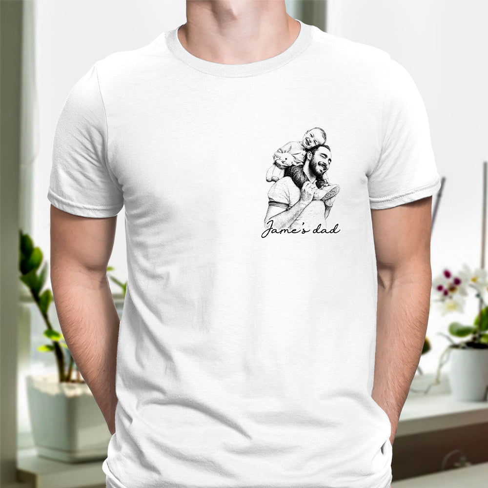 Custom Photo Pencil Sketch Dad Mom Family Bright Shirt HA75 921926