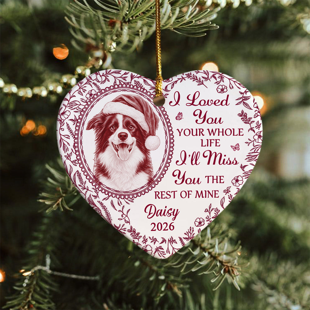 Custom Photo Once By My Side Forever In My Heart Memorial Heart Shaped Ceramic Ornament HA75 919194