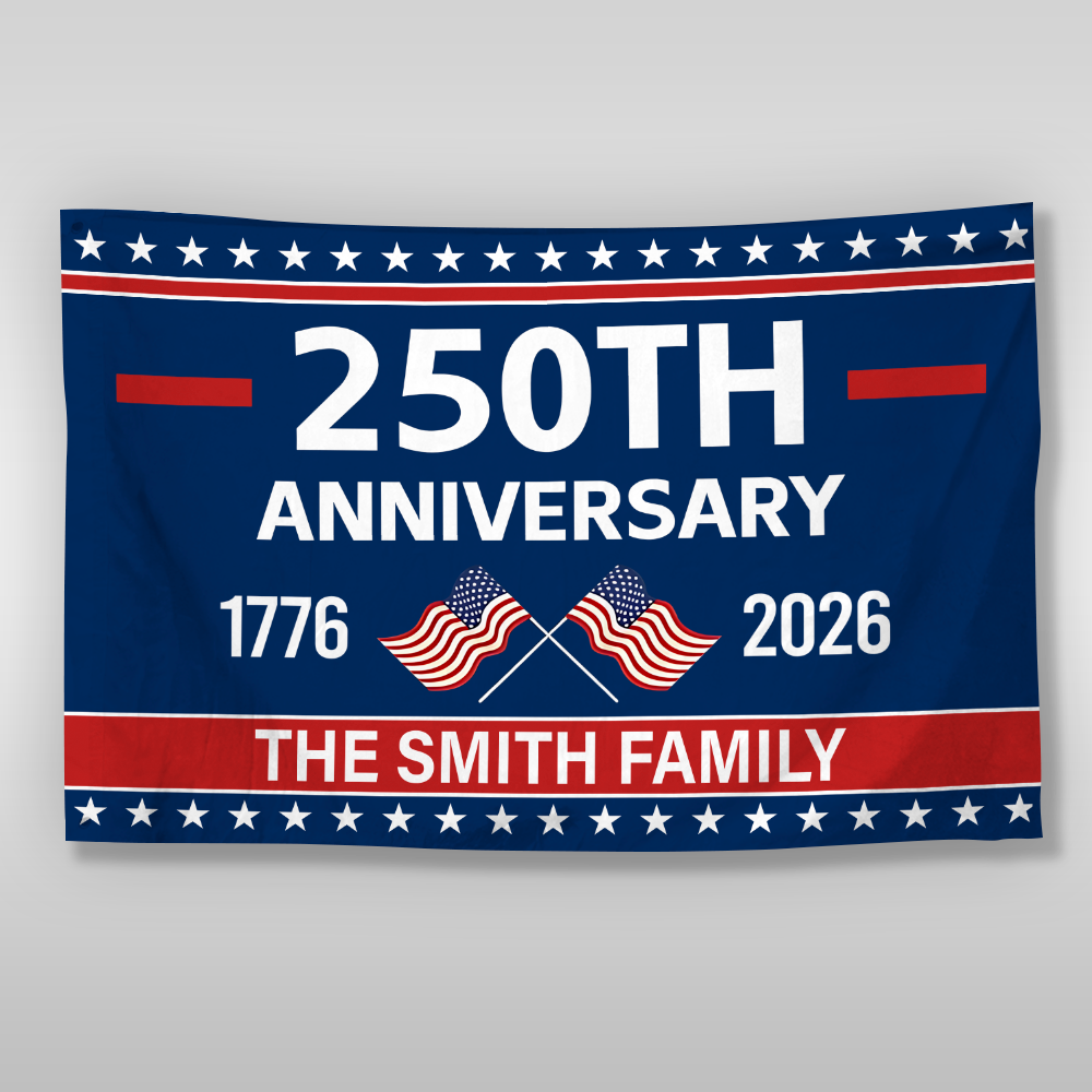 Custom Family Name 250th Anniversary 1776-2026 House Flag HA75 921142
