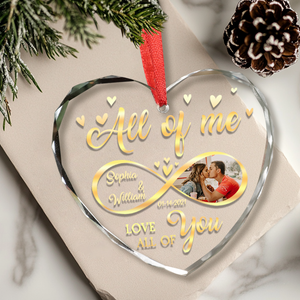 Custom Photo All Of Me Loves All Off You Couple Heart Shape Glass Ornament HA75 892836